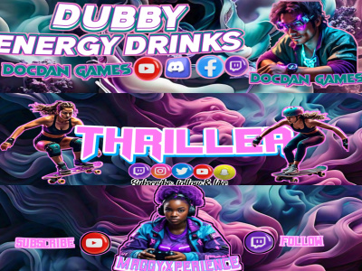 3d high quality twitch logo and banner YouTube logo banner and thumbnail