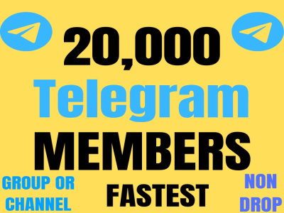 20,000 Telegram members for your channel or group