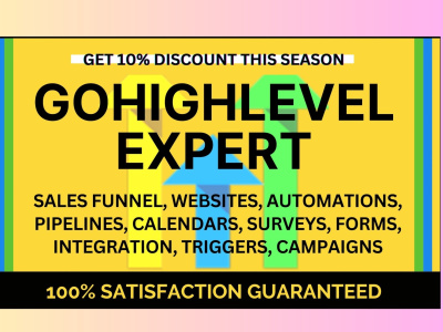 Gohighlevel SaaS whitelabel agency salesfunnel, webflows, email automations