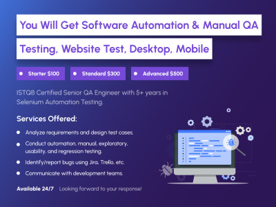 Software Automation & Manual QA Testing | Website Test | Desktop | Mobile