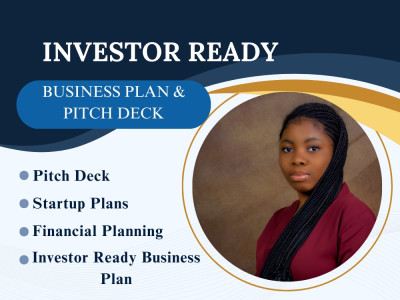 An investor business plan, pitch deck, business plan writing.