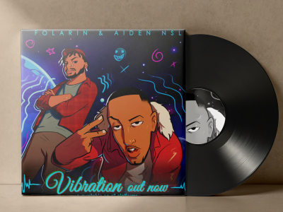 A cartoon or comic style album cover