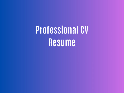 Professional  CV  resume  update build cover letter  maker