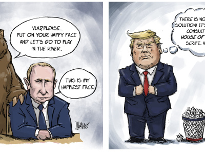Political comic strips and political caricatures
