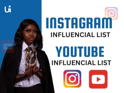 Instagram influencers list, YouTube influencers list , marketing research