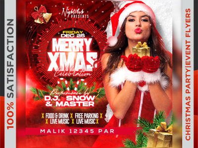 Christmas events, parties, birthday parties, flyers, and poster,