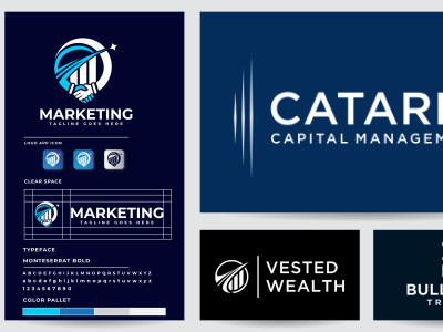 A logo design for digital marketing, investment, insurance business