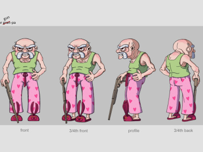 Character Design with Character Turnaround and Expression Sheet