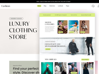 A luxury clothing brands, apparel and boutique Shopify website.
