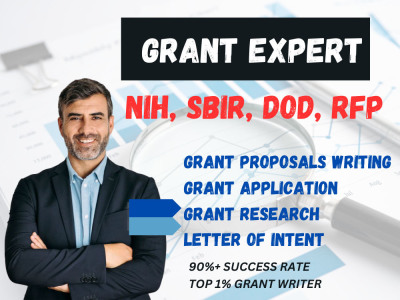 A SBIR, NIH, DoD, Grants.gov, RFP Grant Research, Application, and Proposal