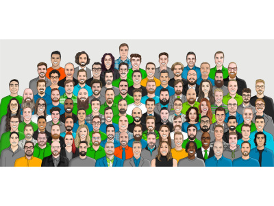 Employee or Family Caricature Avatar Portrait illustration