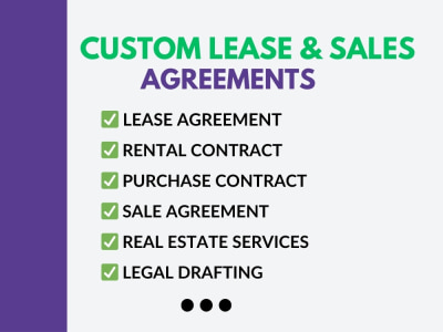 Expertly drafted rental, sale, purchase, and lease agreements & contracts