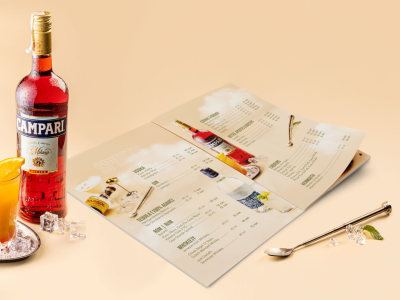 A modern restaurant or bar menu design on your own personal style