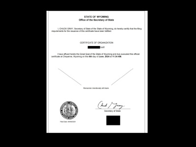 Your LLC incorporated in Wyoming (NonResident/Resident)