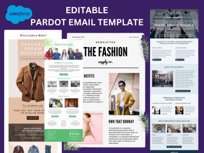 An editable Pardot drag & drop responsive email newsletter template