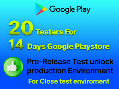 100% 20 real testers for 14 days for your android app testing, close test