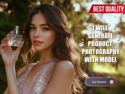 Realistic ai generated product photography with model