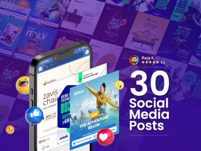 Eye-catching Social Media Post & Banner Designs - Facebook, Instagram, etc