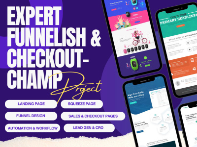 Funnelish or CheckoutChamp high-converting sales funnel and landing page
