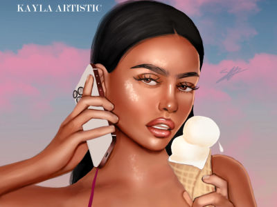 A semi-realistic digital portrait painting