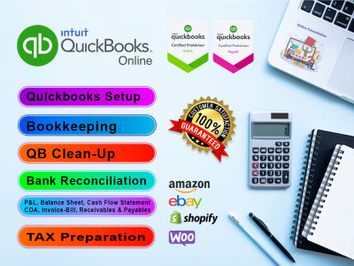 Accounting Bookkeeping, Setup QuickBooks, Bank Reconciliation and Clean up