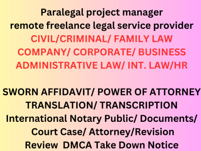 Remote Paralegal| Legal Support| Lawyer| Legal Assistant| UK Paralegal