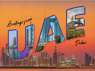 A vintage postcard and retro style