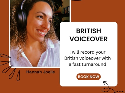A professional voiceover in English with a British accent