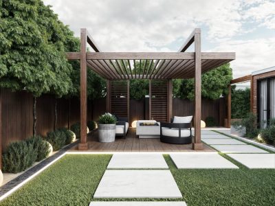 Exclusive garden/yard landscape 3d design with realistic renders