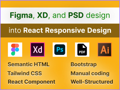 Figma Desgin to React responsive , Figma to Tailwind , React with ...