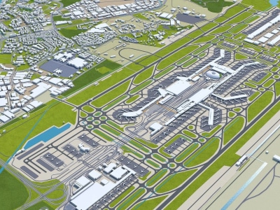 Realistic 3d city map, 3d map model, 3d map of any place or country