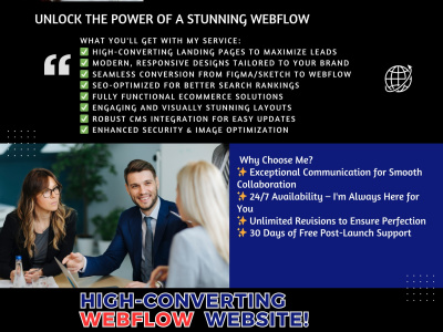 WEBFLOW website, Develop Webflow website, figma to Webflow