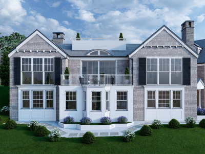 An exterior render of a building