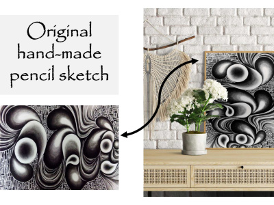Realistic or abstract HANDMADE SKETCHES of people, place, object, memory