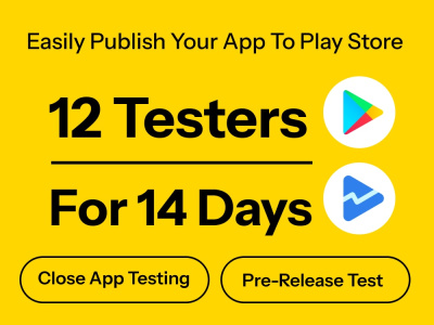 12 testers for 14 days of google play close app testing.
