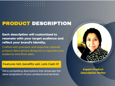 Storytelling, Feature, or Benefit-Oriented Description for your product.