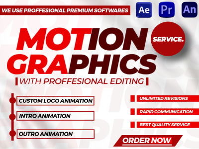 Motion Graphics Design & Custom Logo Animation, Intro, Outro Video Editing