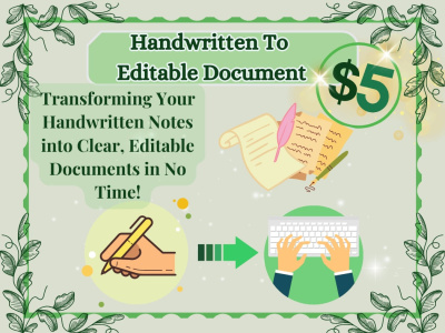 Transcription of your handwritten notes into editable documents
