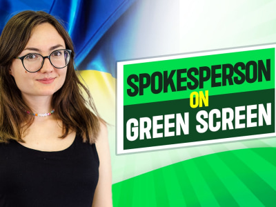 Female spokesperson video on green screen in english or ukrainian