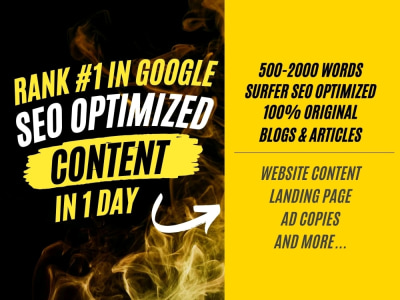 High converting SEO blogs, articles, web content & social ad copies