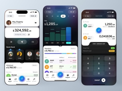 Crypto blockchain app, mobile app, finance app, smart contract, wallet app