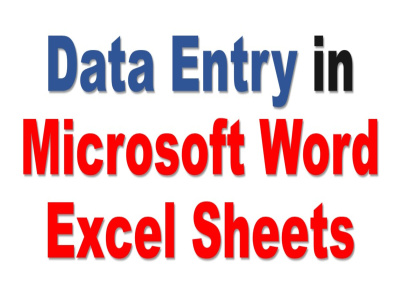 Accurate Data Entry in Microsoft Word or Excel Sheets