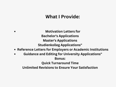 Write a Professional Motivation Letter for University Applications