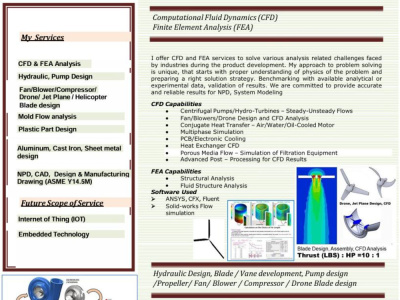 CFD analysis report with velocity, Pressure plot, Vortex, Cavitation