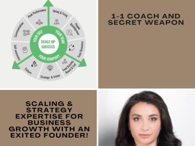 1-1 coaching and support from a seasoned founder and entrepreneur!