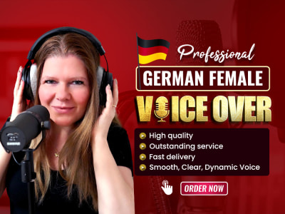 A female, german voiceover in a gentle, young and clear voice
