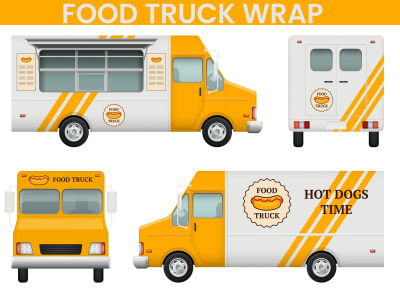 Design food truck, truck wrap, food trailer, or food truck wrap, vehicle