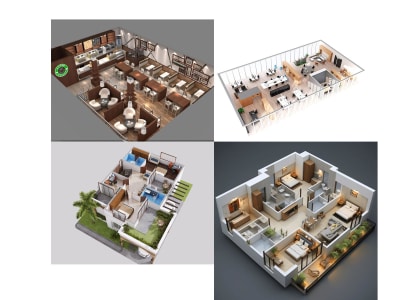 Convert 2D Floor Plan Into Realistic 3D Floor Plan + Walkthrough Animation
