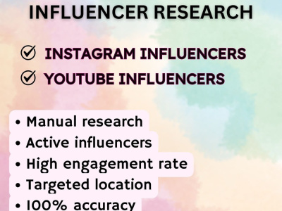 A list of influencers for influencer marketing