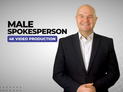 A spokesperson video with english actor presenter